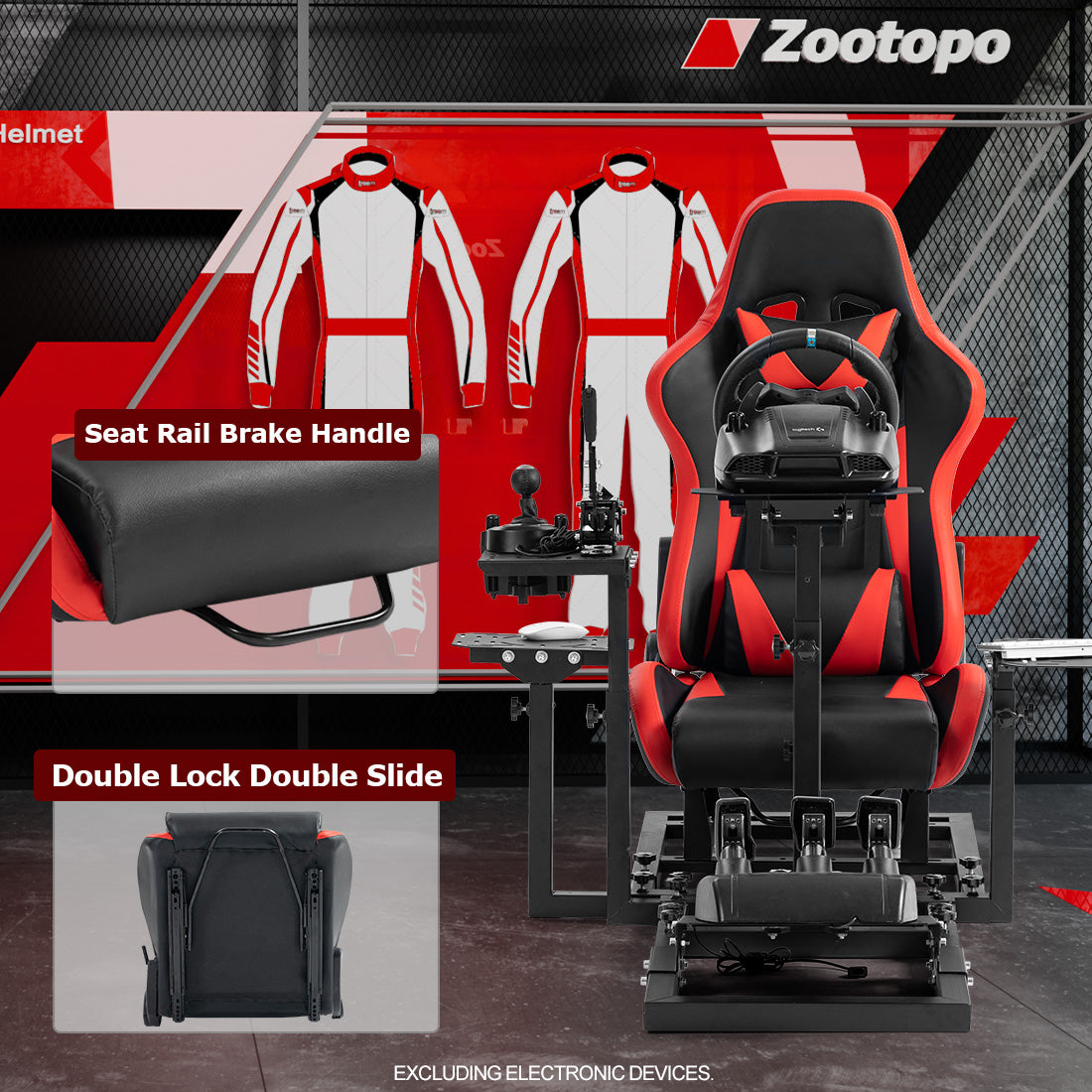 Zootopo Modular Flight Simulator and Racing Simulator Cockpit, Used for Combat or Racing Simulation, Compatible with Logitech/Thrustmaster Hotas Warthog/Honeycomb Alpha Bravo,No Wheel, Pedals, Handbrake and Monitor