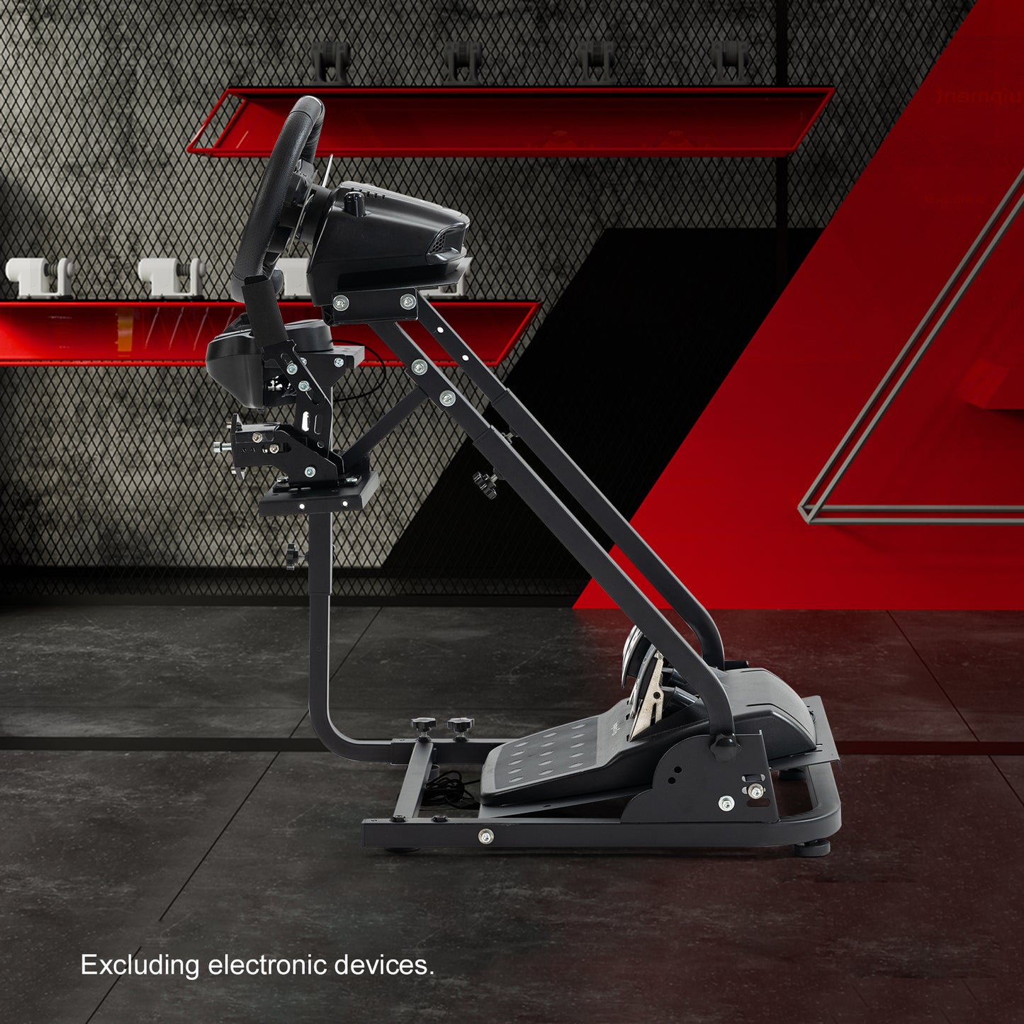 Zootopo Racing Steering Wheel Stand, Foldable Dual Shift Levers, Fit for Logitech G920/Thrustmaster/PXN, Multi-level Adjustable, Easy Storage, Install Cockpit, No Handbrake, Pedal and Steering Wheel