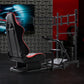 Zootopo Racing Simulator Cockpit with Triple Monitor Stand and Red Seat Suitable for Logitech/Thrustmaster T500RS TX G29 G920 G923 CSL-DD, Without Steering Wheel, Pedals, Handbrake