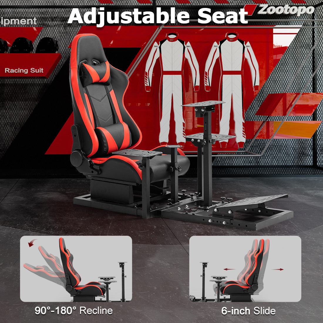 Zootopo Modular Flight Simulator and Racing Simulator Cockpit, Used for Combat or Racing Simulation, Compatible with Logitech/Thrustmaster Hotas Warthog/Honeycomb Alpha Bravo,No Wheel, Pedals, Handbrake and Monitor