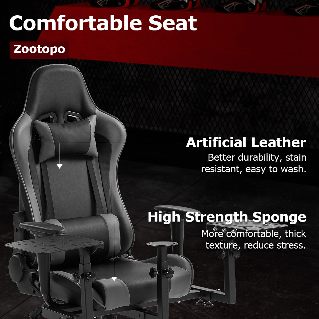 Zootopo Adjustable Flight Racing Simulator Cockpit with Seat Pedal Frame Fit for Thrustmaster Hotas Warthog/Logitech G29 G920,Simple Storage Multi-Function Home Office Use,No Joystick,Shifter,Pedal