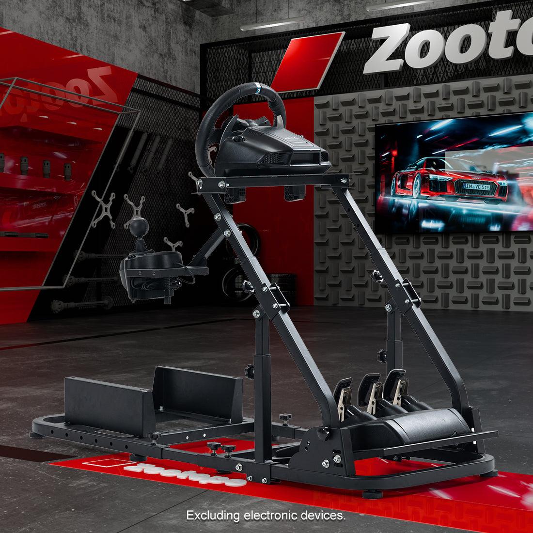 Zootopo Racing Wheel Stand Fit for Logitech G25 G27 G29 G920,Unlimited Adjustment,Foldable Racing Simulator Cockpit Frame,Not Included Shifter,Wheel,Pedals