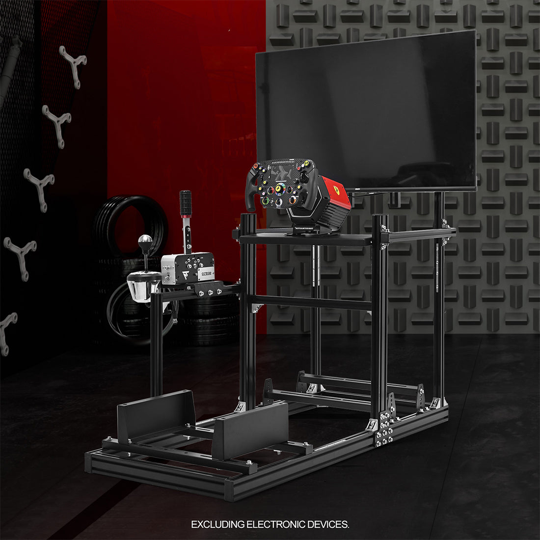 Zootopo Racing Simulator Cockpit with Monitor Mount, crafted from 3060 Aluminum Profile, Fit for Thrustmaster/Fanatec/Logitech G29 GPro, Unlimited Adjustment,Not Include Steering Wheel,Pedals,Handbrake