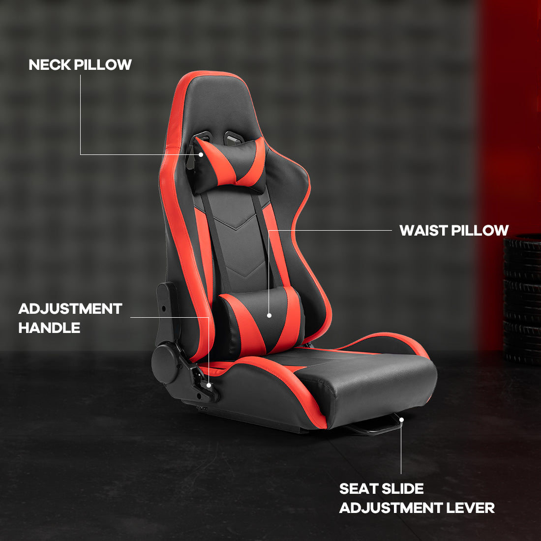 Zootopo Adjustable Racing Sim Cockpit with Red Seat Unobstructed Design for Both Legs Fit for Logitech/Thrustmaster G29 G923 G25 T80 T150 Racing Wheel Cockpit Not Include Steering Wheel,Pedals,Handbrake