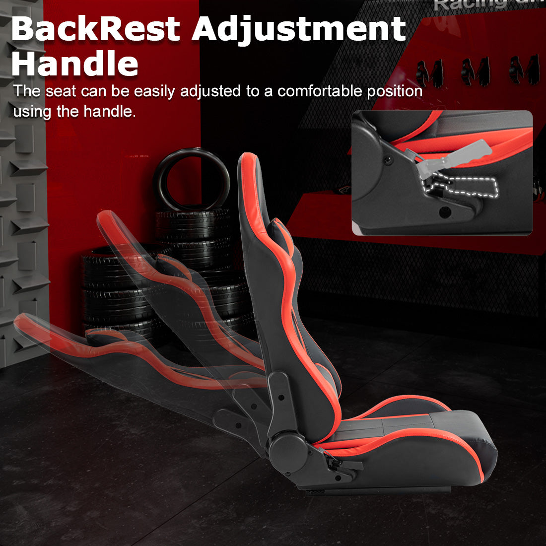 Zootopo Racing Simulator Cockpit with Red Seat Multi-level Adjustment Fit for Logitech/Thrustmaster/Fanatec G29,G920,G923&T300RS&CSL-DD One-Piece Cockpit,Wheel,Handbrake and Pedals Not Included