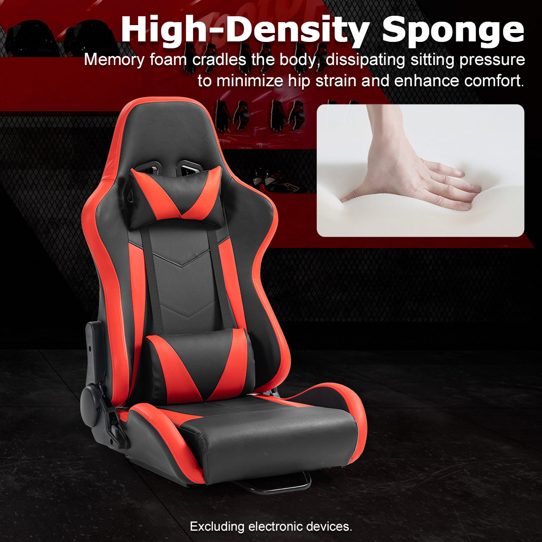 Zootopo Adjustable Racing Sim Cockpit with Red Seat Unobstructed Design for Both Legs Fit for Logitech/Thrustmaster G29 G923 G25 T80 T150 Racing Wheel Cockpit Not Include Steering Wheel,Pedals,Handbrake