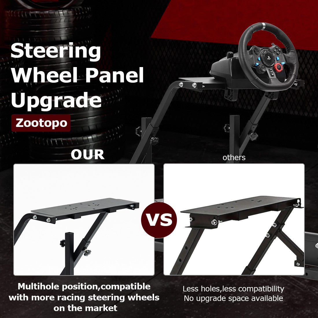 Zootopo Racing Simulator Cockpit Mountable Monitor Stand&Adjustable, Fits for Logitech/Thrustmaster/Fanatec G920 G923 G29&T80 T150, Frame Double Arm Reinforcement, No Steering Wheel,Pedal,Handbrake,Seat
