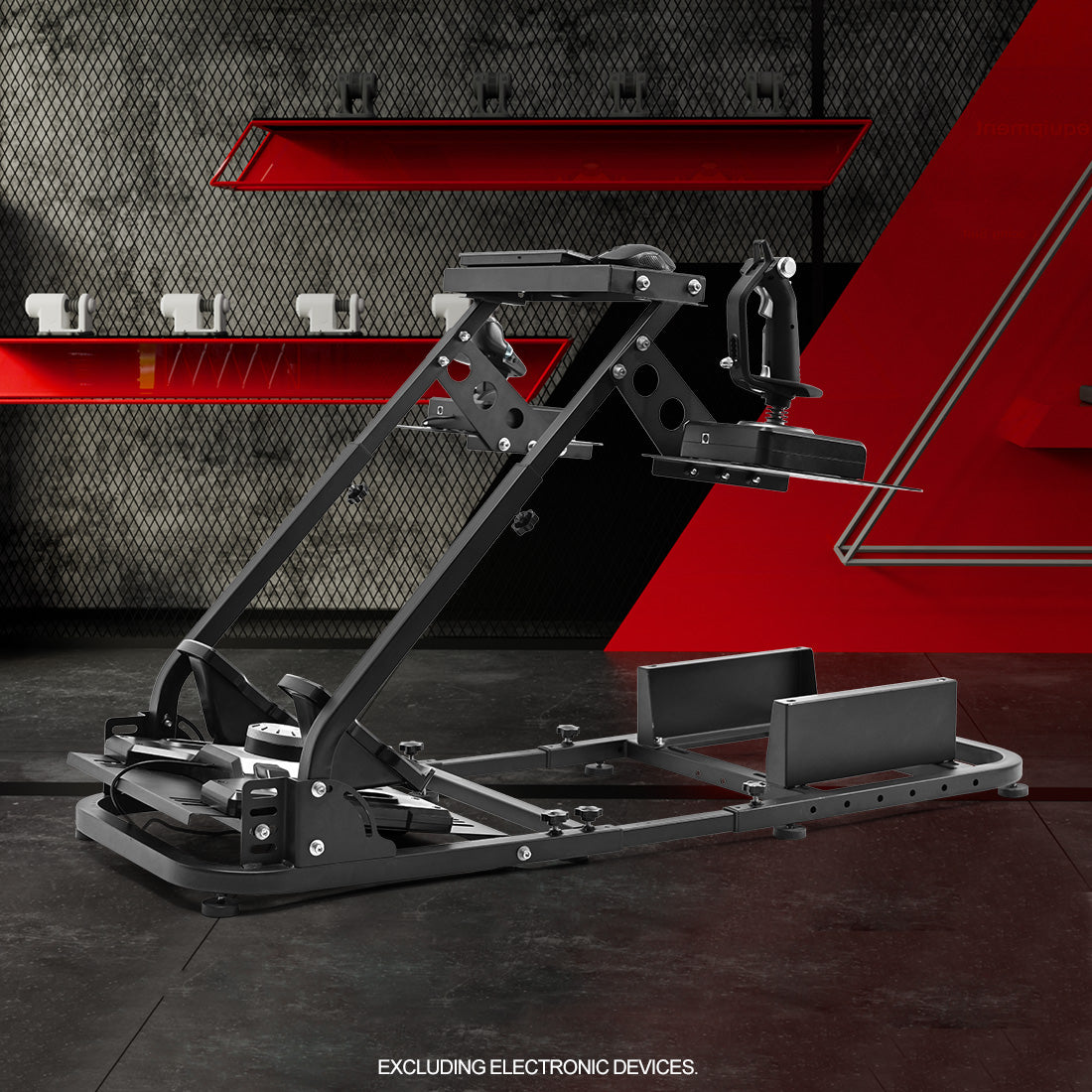 Zootopo Flight Racing Simulator Stand Fit for Fanatec/Moza/Logitech X52 PRO/Thrustmaster A10,T.16000M FCS Adjustable Versatile,No Joystick,Handbrake,Shifter,Pedals,Steering Wheel,TV Mount,Seat