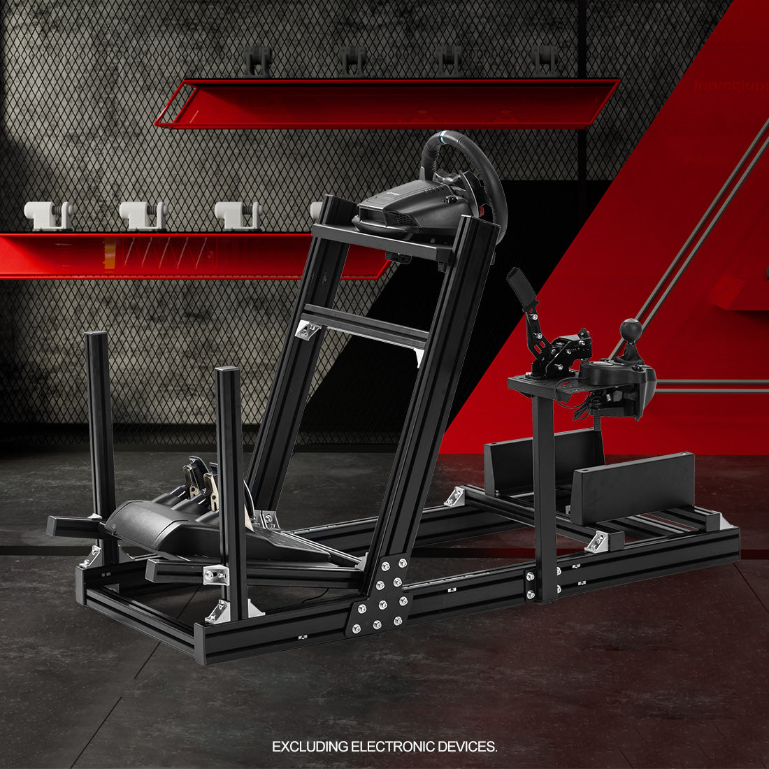 Zootopo 8040 Aluminum Profile Racing Simulaor Cockpit Fit for Logitech/Thrustmaster/Fanatec/Moza G920,G923 Professional&Expandability,F1 Trunk,No Seat,Handbrake,Pedals,Steering Wheel