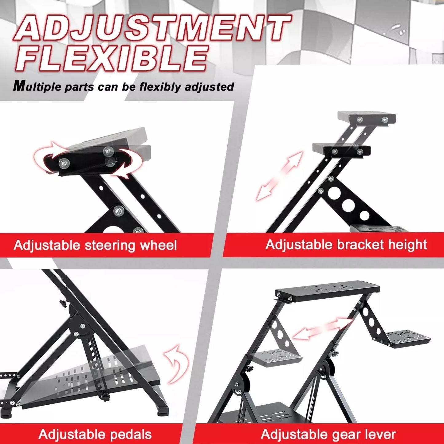 Hottoby Racing Wheel Stand with Seat Fixed Slot Fit Logitech G29 G920 G923 T300