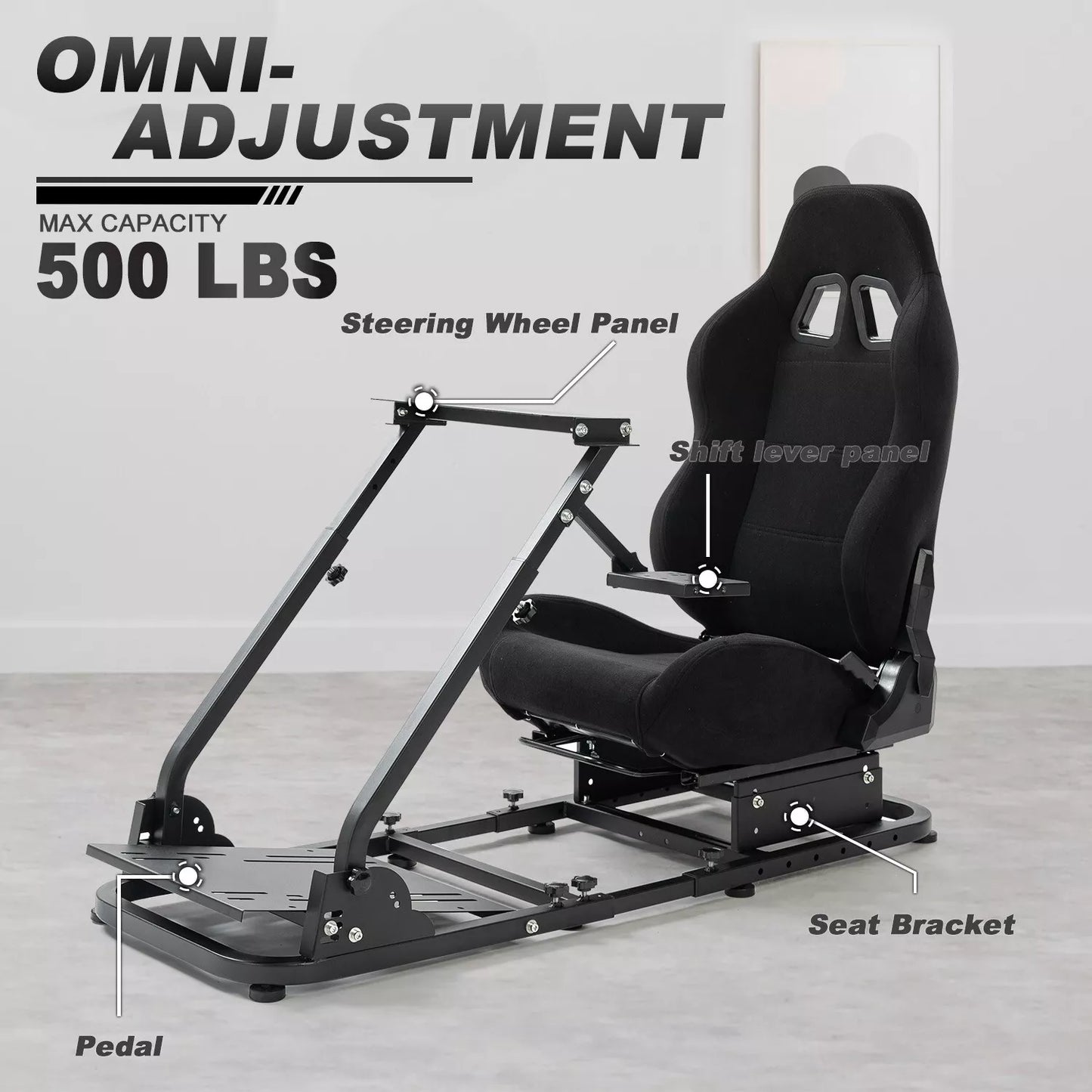 Hottoby Upgrade Racing Simulator Cockpit Stand with Seat Fits Logitech G29 G920