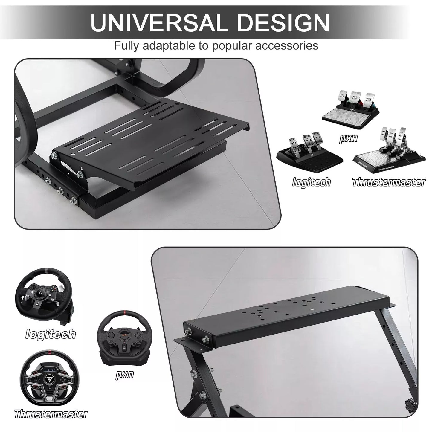 Hottoby Sim Racing CockpitWheel Stand Adjustable Fit Logitech G29 G920 Fanatec
