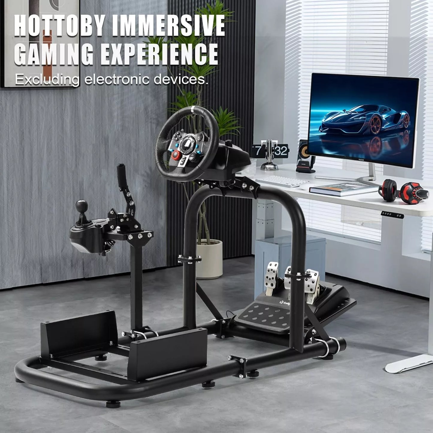 Hottoby G29 Racing Sim Cockpit Stable Fit Logitech G920 G923Thrustmaster Fanatec