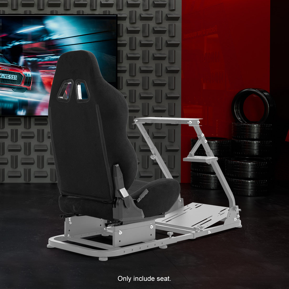 Zootopo Racing Seat with Adjustable Slide Adapt Racing Wheel Stand for Logitech G25 G27 G29 G920 Thrustmaster T80 T150 T300 T500 T300RS T500RS T-GT Racing Wheel Shifter and Pedals