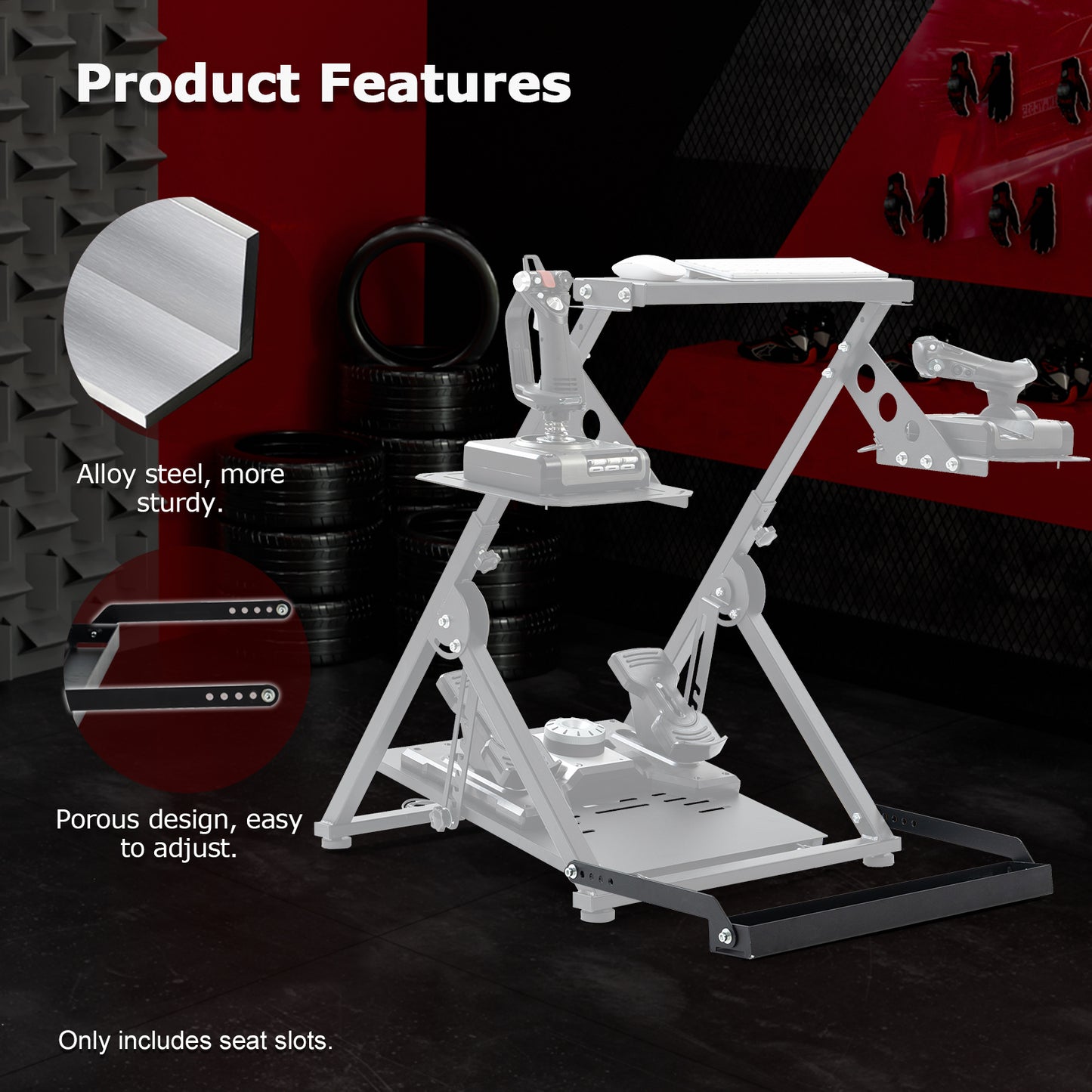 Zootopo Racing Simulator Seat Stabilization Kit Designed to Exactly Match Select Gaming Stands From Our Store,Includes All Necessary Mounting Bolts,No Racing Wheel Stand