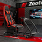 Zootopo Professional Racing Simulator Cockpit Frame with Red Seat, Fit for Logitech G920/Thrustmaster/Moza, Streamlined Dual-arm Design, No Wheel, Pedals, Handbrake and Monitor Stand