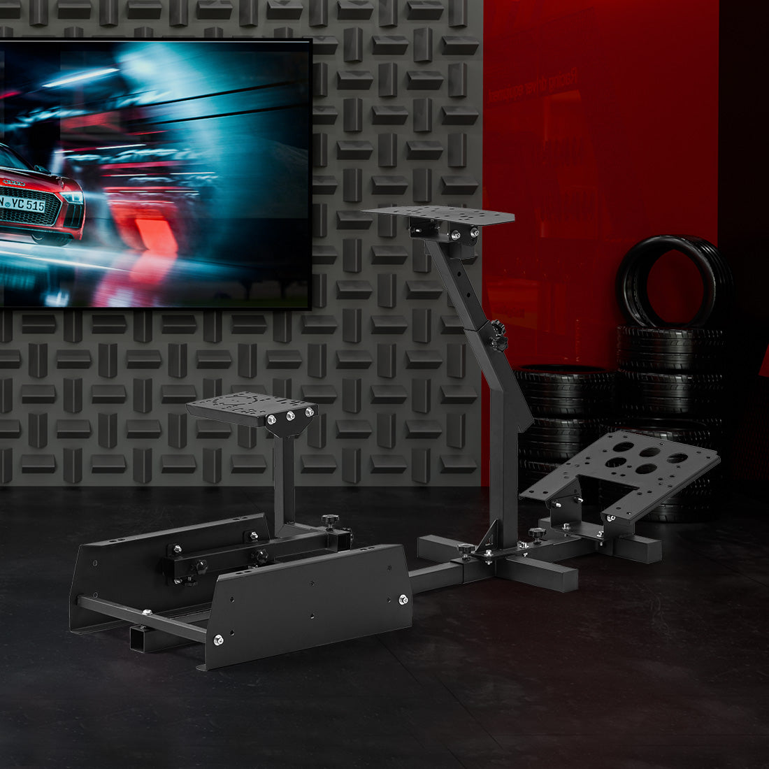 Zootopo Driving Simulator Cockpit Racing Wheel Mount, Compatible with Logitech G25/G27/G29/G920, Featuring Adjustable-height Gaming Frame with Shifter Bracket,Does Not Include Steering Wheel, Pedals, or Handbrake