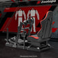 Zootopo 8040 Aluminum Profile Racing Simulaor Cockpit Simulator with Red Seat Fit for Logitech/Thrustmaster/Fanatec/Moza G920,G923 Professional&Expandability,F1 Truck,No Handbrake,Pedals,Steering Wheel