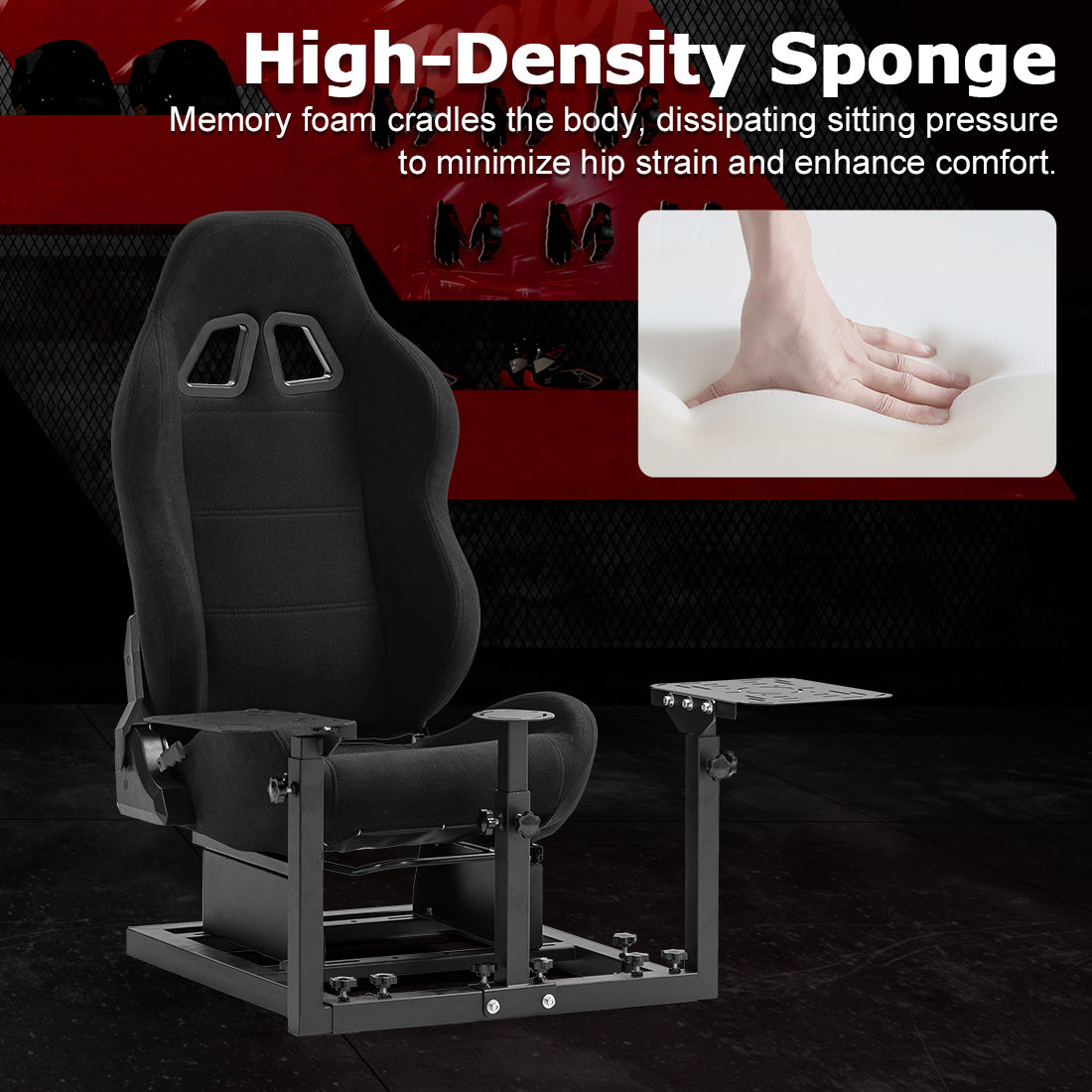 Zootopo Flight Simulator Cockpit with Black Seat Fit for Logitech X52 PRO,X56, Thrustmaster T16000M,HotasWarthing Flight Stick,Unlimited Adjustment,Not Include Steering Wheel,Pedals,Handbrake and Joystick