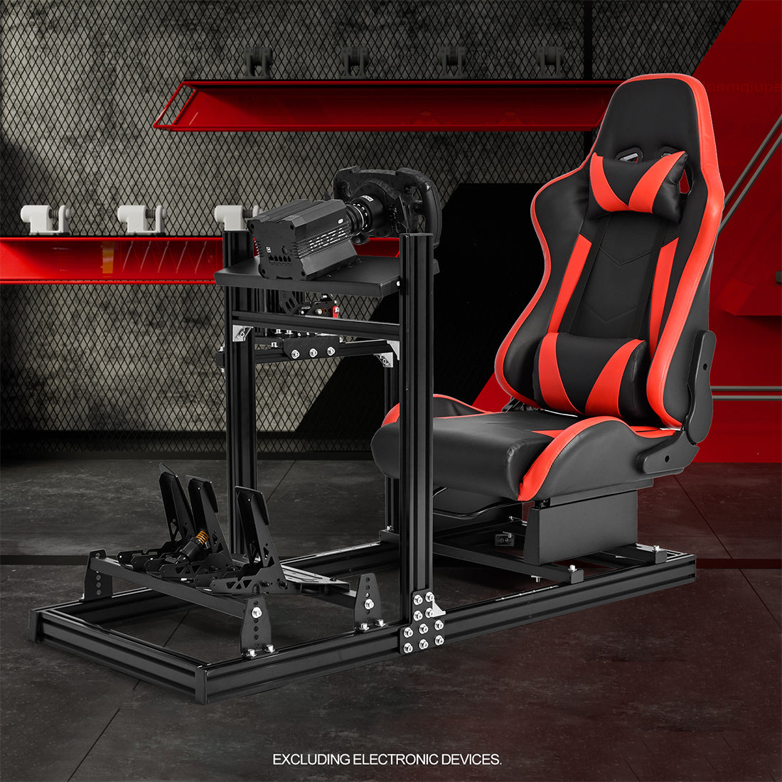 Zootopo Aluminum Profile 3060 Racing Simulator Cockpit with Seat,Fit for Thrustmaster/Fanatec/Logitech G29 ,  featuring infinite adjustability,  Not Include Steering Wheel,Pedals,Handbrake