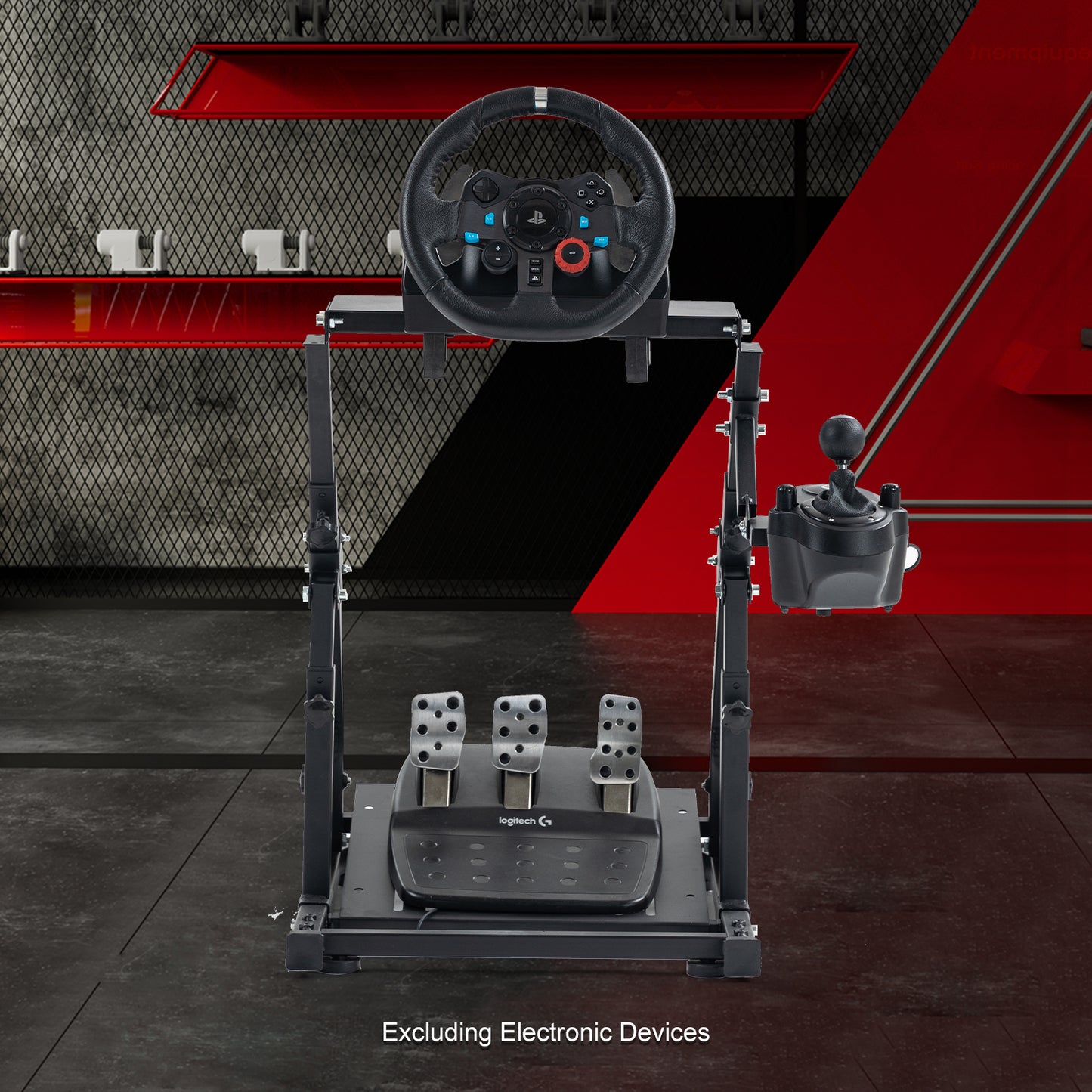 Zootopo G923 Racing Steering Wheel Stand with Reinforcement Bar Fit for Logitech Thrustmaster G27,G29,G920 T300RS,T80,T150 Driving Simulator Stand, Not Include Steering Wheel,Pedals,Handbrake