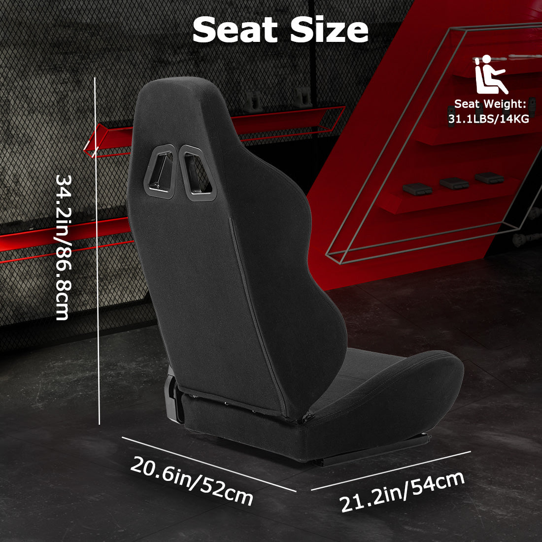 Zootopo Adjustable Racing Sim Cockpit with Red Seat Unobstructed Design for Both Legs Fit for Logitech/Thrustmaster G29 G923 G25 T80 T150 Racing Wheel Cockpit Not Include Steering Wheel,Pedals,Handbrake