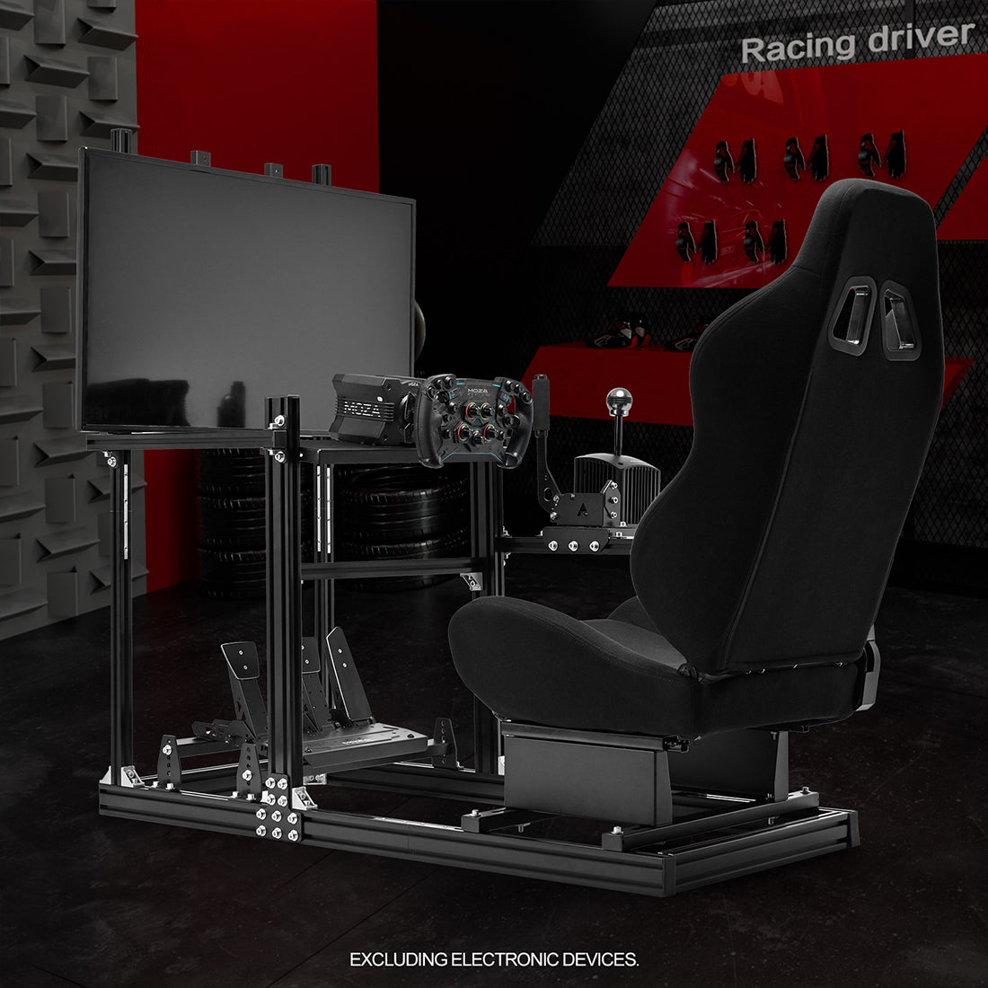 Zootopo 3060 Aluminum Profile Racing Simulator Cockpit with Monitor Mount, Fit for Thrustmaster/Fanatec/Logitech G29 , Adjustable Driving Simulator cockpit, Does Not Include Steering Wheel, Pedals, or Handbrake