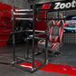 Zootopo 3060 Aluminum Profile Racing Simulator Cockpit with Red Seat and Triple-monitor Setup, Fit for Thrustmaster,for Fanatec,for Logitech G29 , Adjustable Driving Simulator Cockpit, Does Not Include Steering Wheel, Pedals, or Handbrake