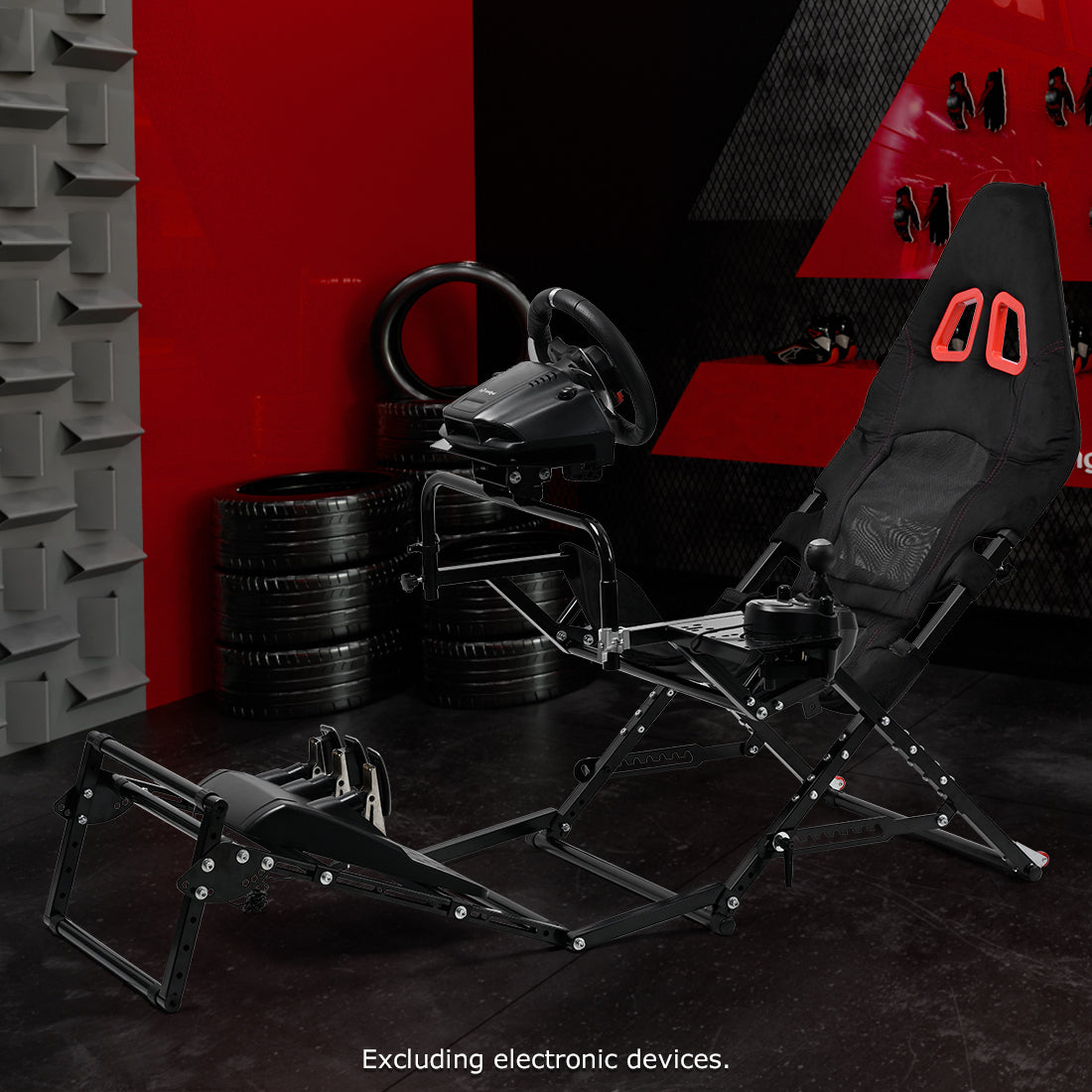 Zootopo Foldable X-Design Rig Racing Simulator Cockpit Frame  With Seat- Direct Drive Compatible Fit for Logitech/Thrustmaster/Fanatec G29 G920 G923 T248 T300 Not Included Wheel Shifter and Pedals