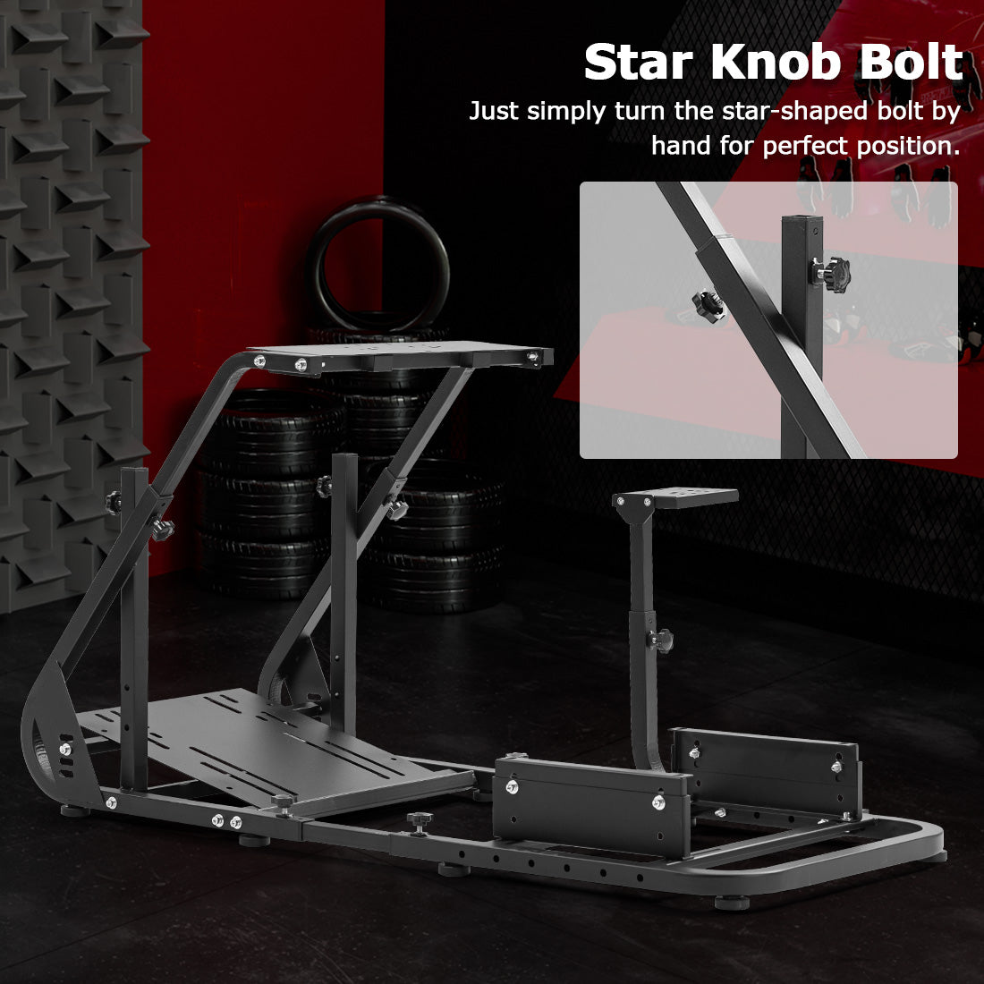 Zootopo Racing Simulator Cockpit Mountable Monitor Stand&Adjustable, Fits for Logitech/Thrustmaster/Fanatec G920 G923 G29&T80 T150, Frame Double Arm Reinforcement, No Steering Wheel,Pedal,Handbrake,Seat