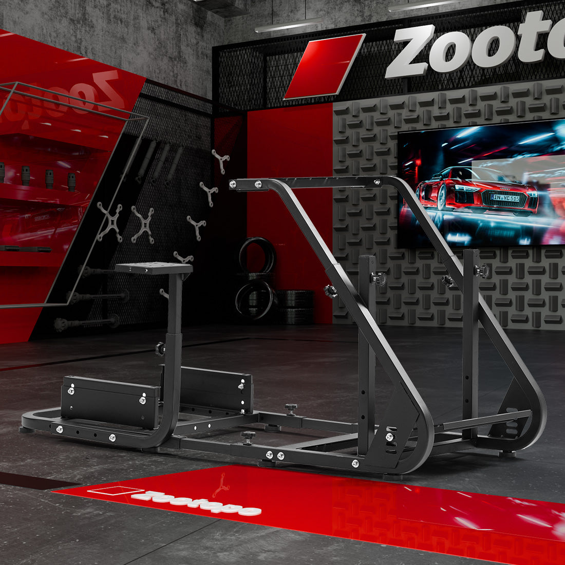 Zootopo Racing Simulator Cockpit Mountable Monitor Stand&Adjustable, Fits for Logitech/Thrustmaster/Fanatec G920 G923 G29&T80 T150, Frame Double Arm Reinforcement, No Steering Wheel,Pedal,Handbrake,Seat