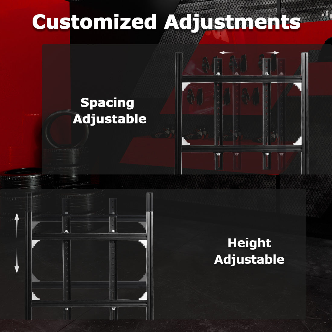 Zootopo 3030 Heavy-Duty Aluminum Profile Monitor Mount Compatible with 27-65 Inch Display,Height Adjustable,NO Steering Wheel,Shift Lever,Pedals,TV,Seat and Cockpit