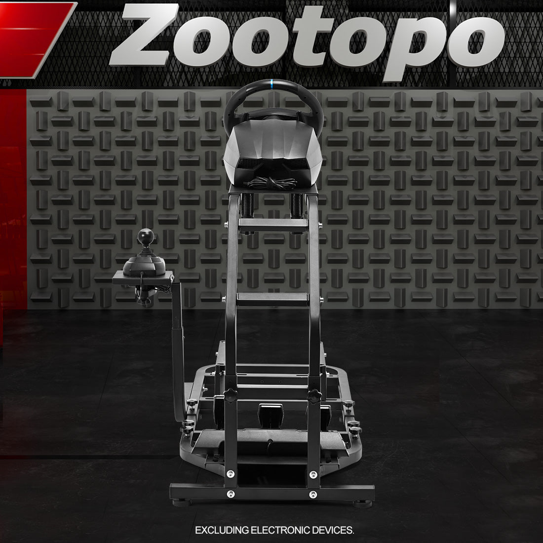 Zootopo Adjustable Racing Sim Cockpit Unobstructed Design for Both Legs Fit for Logitech/Thrustmaster G29 G923 G25 T80 T150 Racing Wheel Cockpit Not Include Steering Wheel,Pedals,Handbrake