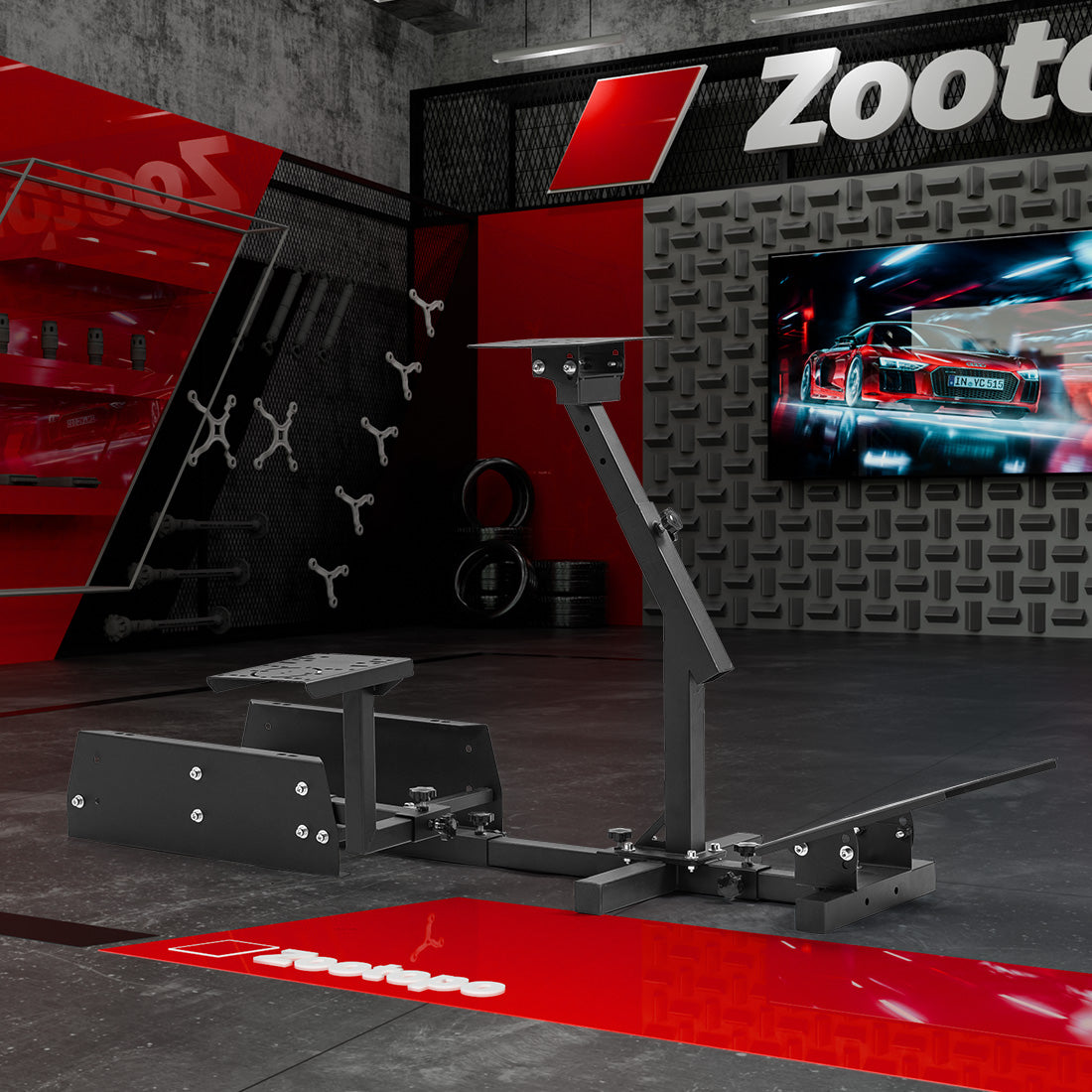 Zootopo Driving Simulator Cockpit Racing Wheel Mount, Compatible with Logitech G25/G27/G29/G920, Featuring Adjustable-height Gaming Frame with Shifter Bracket,Does Not Include Steering Wheel, Pedals, or Handbrake