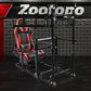 Zootopo 3060 Aluminum Profile Racing Simulator Cockpit with Red Seat and Triple-monitor Setup, Fit for Thrustmaster,for Fanatec,for Logitech G29 , Adjustable Driving Simulator Cockpit, Does Not Include Steering Wheel, Pedals, or Handbrake