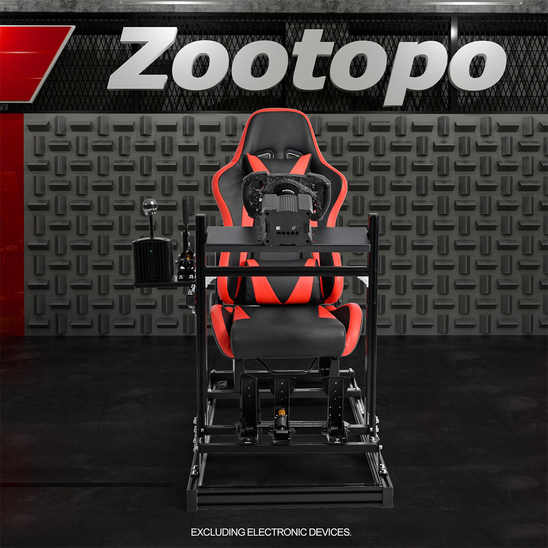 Zootopo Aluminum Profile 3060 Racing Simulator Cockpit with Seat,Fit for Thrustmaster/Fanatec/Logitech G29 ,  featuring infinite adjustability,  Not Include Steering Wheel,Pedals,Handbrake
