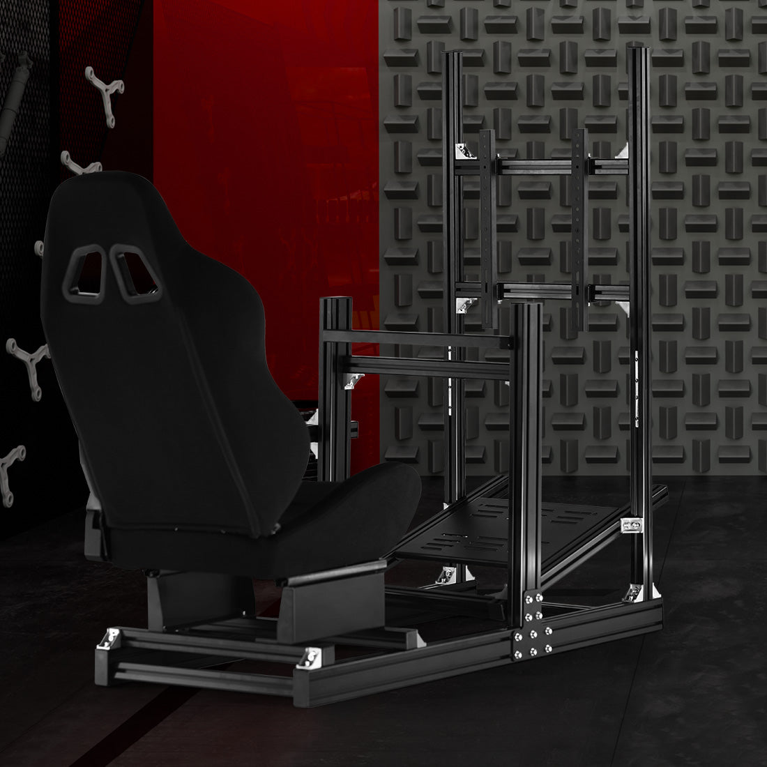 Zootopo 8040 Aluminum Profile Racing Sim Cockpit with Monitor Stand Fit Logitech G923 G920, Adjuatable Gaming Simulator Cockpit Not Include Steering Wheel,Pedals,Handbrake