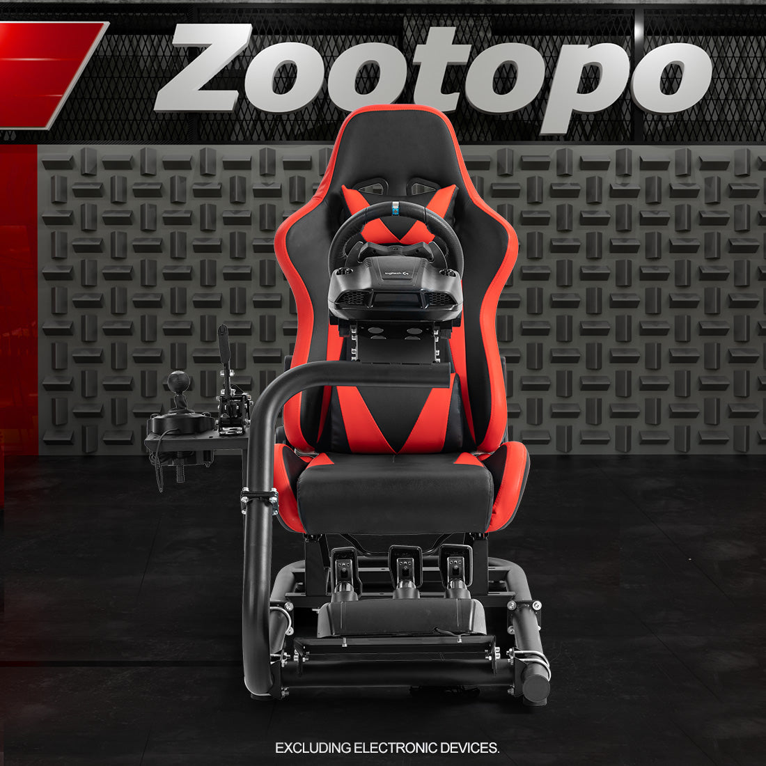 Zootopo Adjustable Racing Cockpit Red Seat Fit for Logitech, Thrustmaster,G923,G920,Wheel Shifter Pedals Not Included
